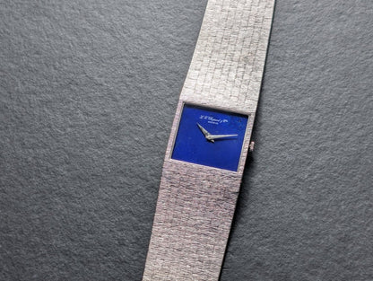 Chopard Lapis Lazuli Dial 18k White Gold Bark Finish 2013/1 Wristwatch