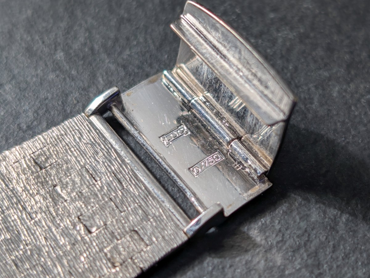 Chopard Lapis Lazuli Dial 18k White Gold Bark Finish 2013/1 Wristwatch