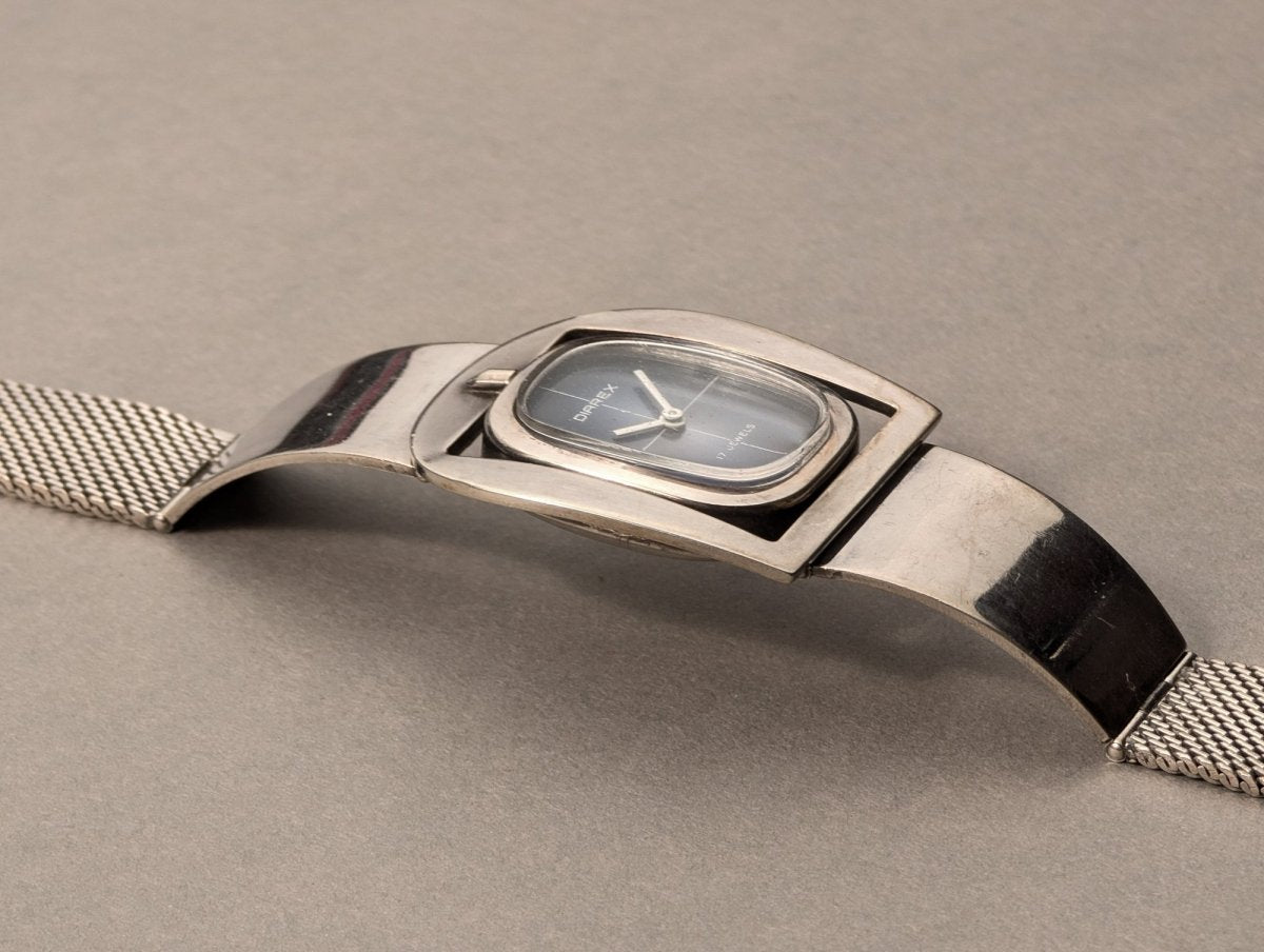 Diarex Silver Buckle Watch - Blue Dial Wristwatch