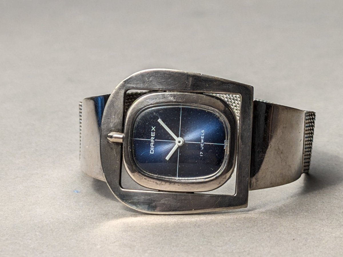 Diarex Silver Buckle Watch - Blue Dial Wristwatch