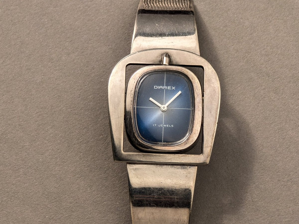 Diarex Silver Buckle Watch - Blue Dial Wristwatch