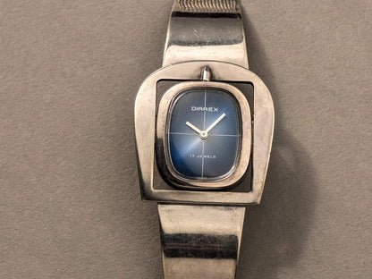 Diarex Silver Buckle Watch - Blue Dial Wristwatch