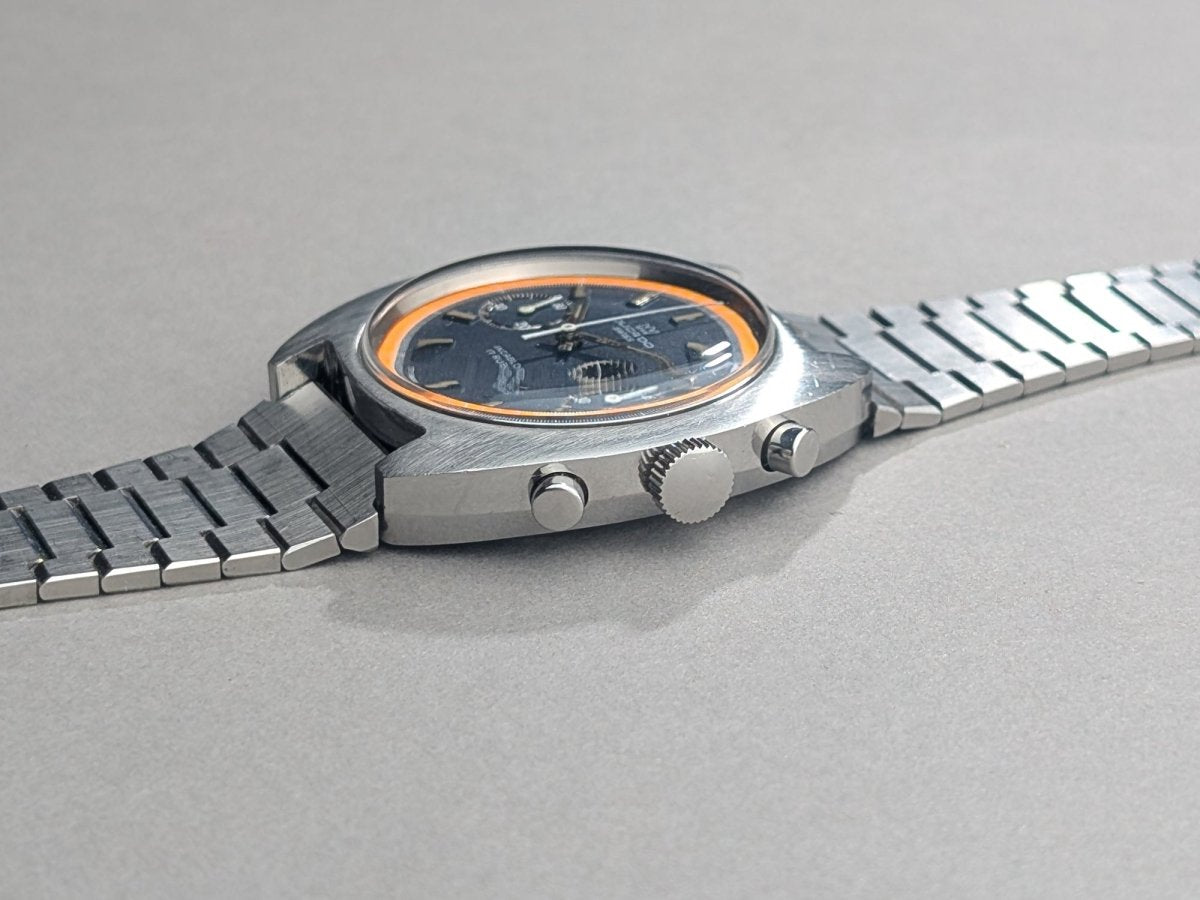 Ducado Valjoux 7733 Chronograph Blue Orange Dial Wristwatch