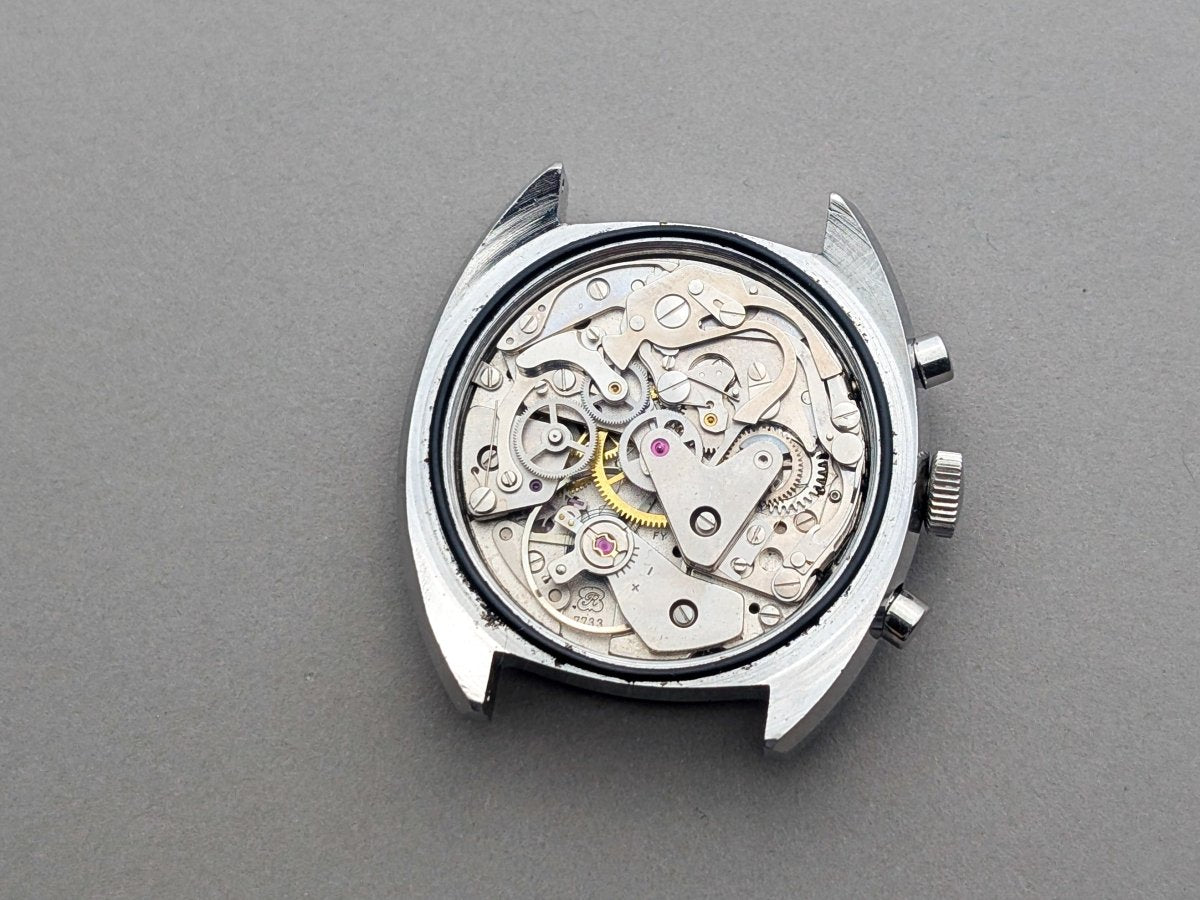 Ducado Valjoux 7733 Chronograph Blue Orange Dial Wristwatch