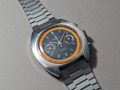 Ducado Valjoux 7733 Chronograph Blue Orange Dial Wristwatch