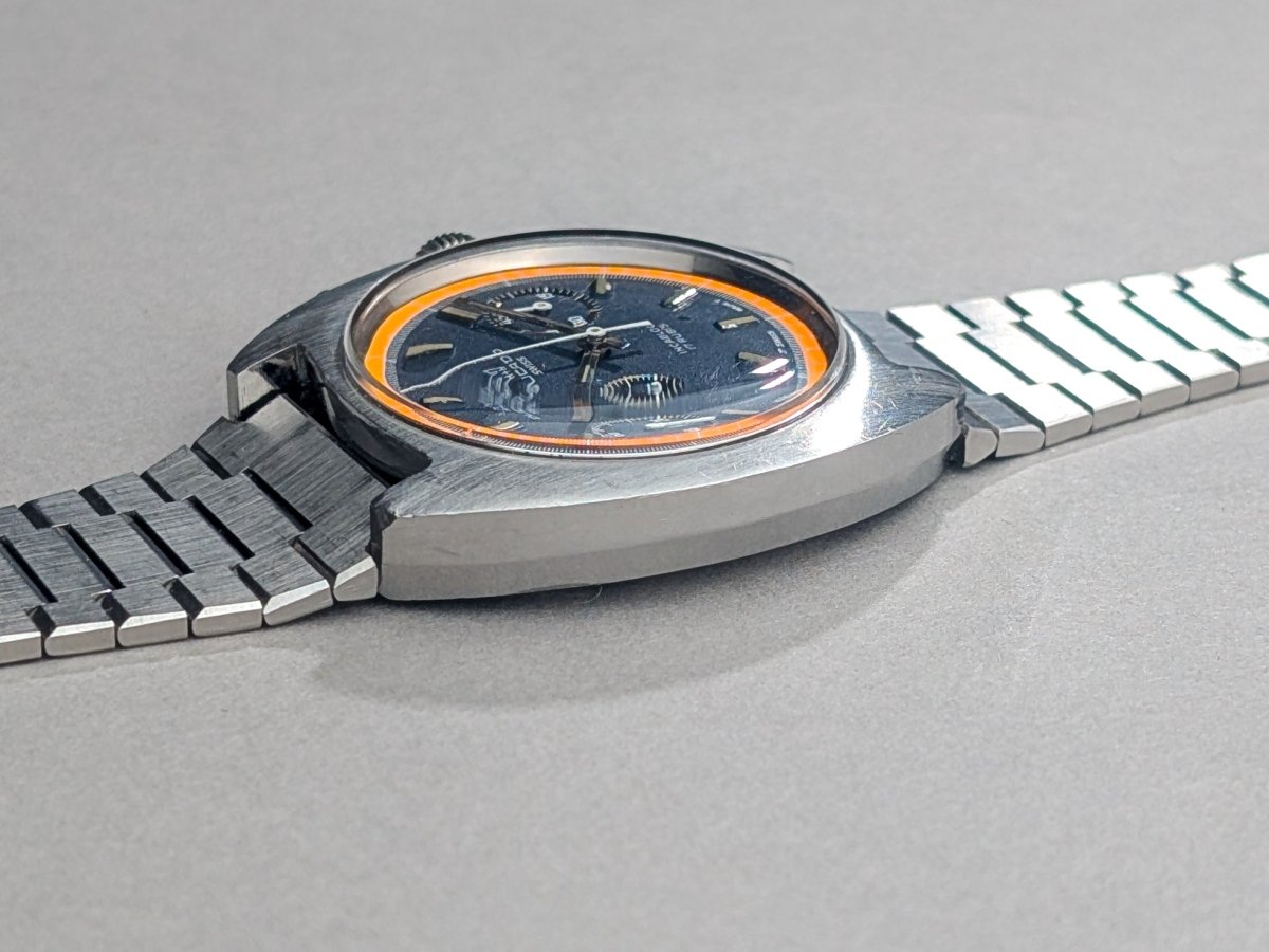 Ducado Valjoux 7733 Chronograph Blue Orange Dial Wristwatch