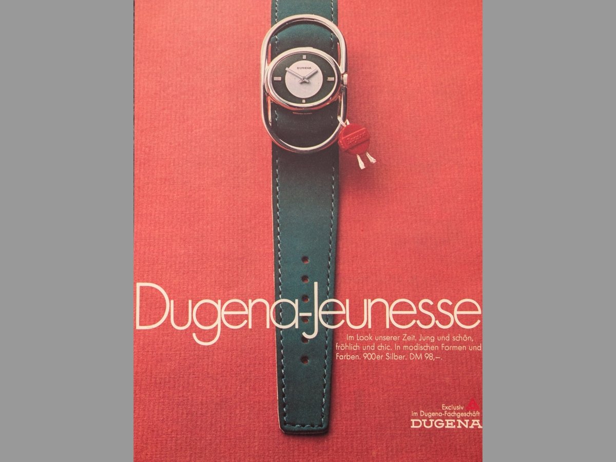 Dugena Jeunesse "Etrier" Ladies` Watch - Brown Silver Dial - 900 Silver Case Wristwatch