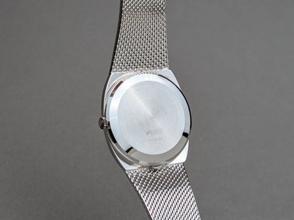Dugena Sir 14k White Gold Bark Finish 24th December 1975 Wristwatch