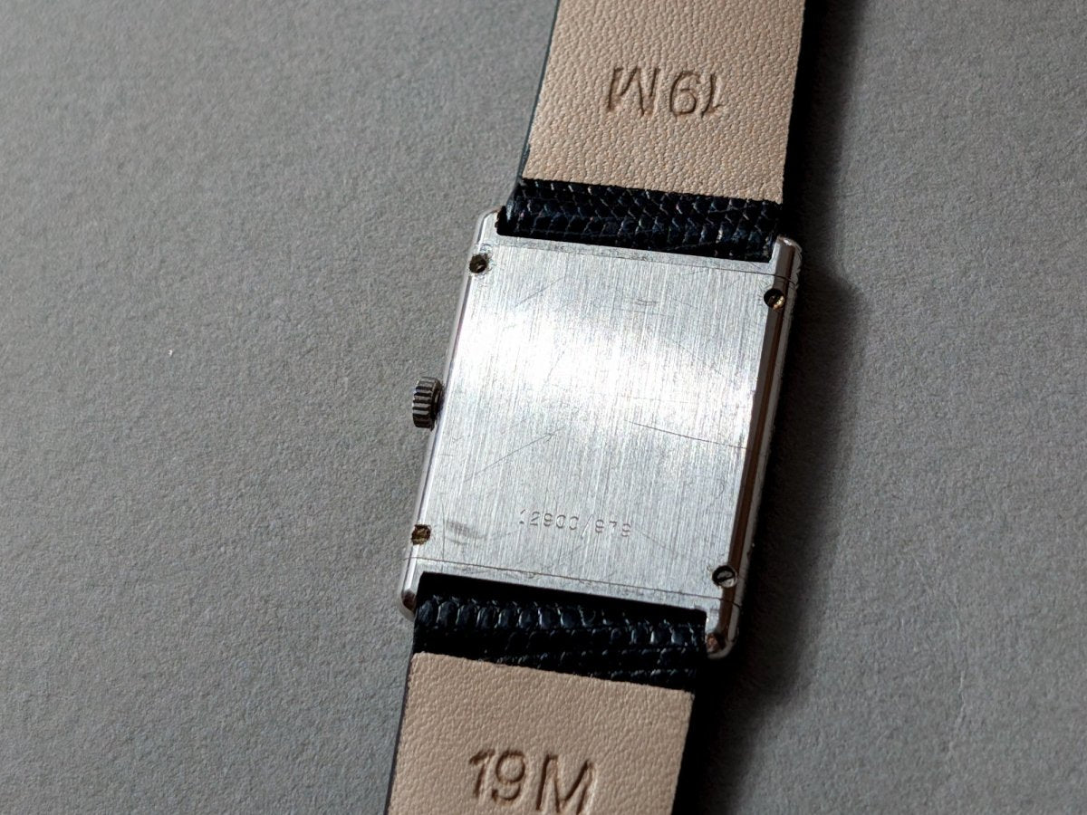 Eberhard Tank Royal Quart 18k White Gold Diamond Bezel Wristwatch