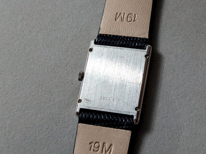 Eberhard Tank Royal Quart 18k White Gold Diamond Bezel Wristwatch