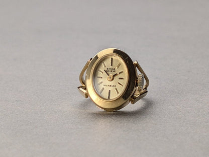 Emka Ring Watch 18k Gold Manual Movement Ring Watch