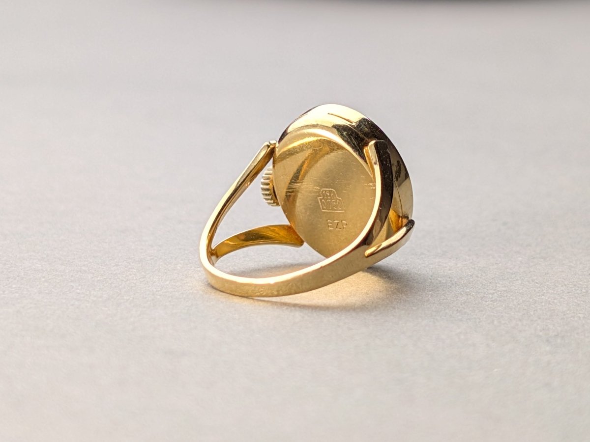 Emka Ring Watch 18k Gold Manual Movement Ring Watch