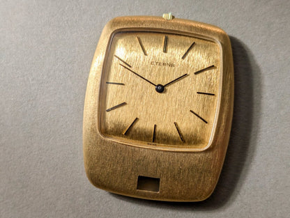 Eterna Pocket Watch 18k Gold 1970 1475k Clock