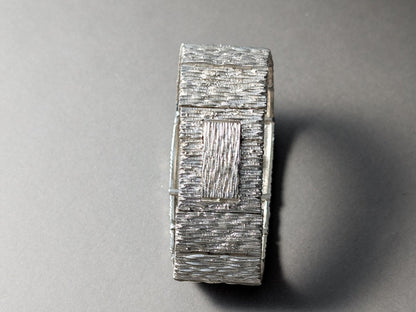 Extraordinary Exquisit 70s Silver Watch Bark Finish Wristwatch