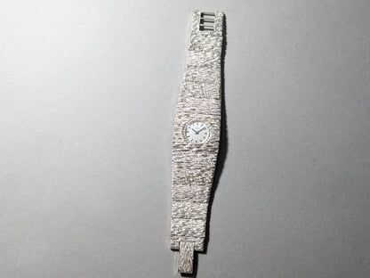 Extraordinary Exquisit 70s Silver Watch Bark Finish Wristwatch