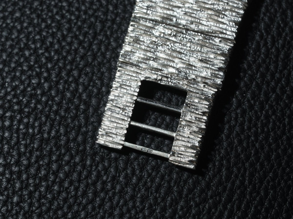 Extraordinary Heika 70s Silver Watch Bark Finish Blue Dial