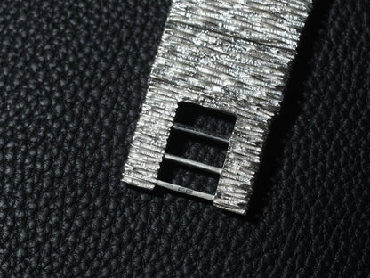 Extraordinary Heika 70s Silver Watch Bark Finish Blue Dial