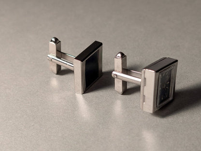 Foska Cuff Links with Watch Blue Cuff Link Watch