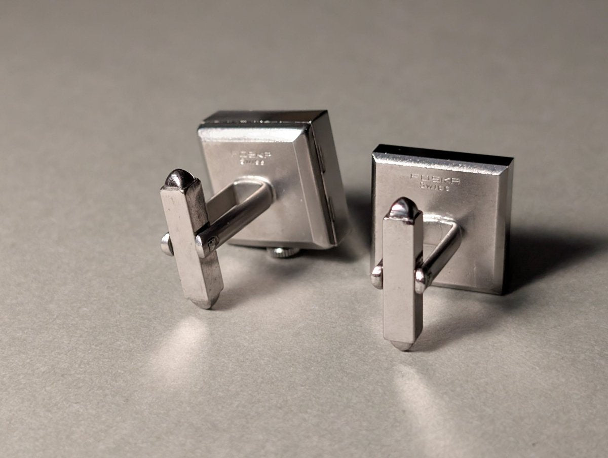 Foska Cuff Links with Watch Blue Cuff Link Watch