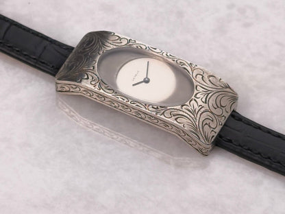 Geneve Sterling Silver Watch - Hand Engraved