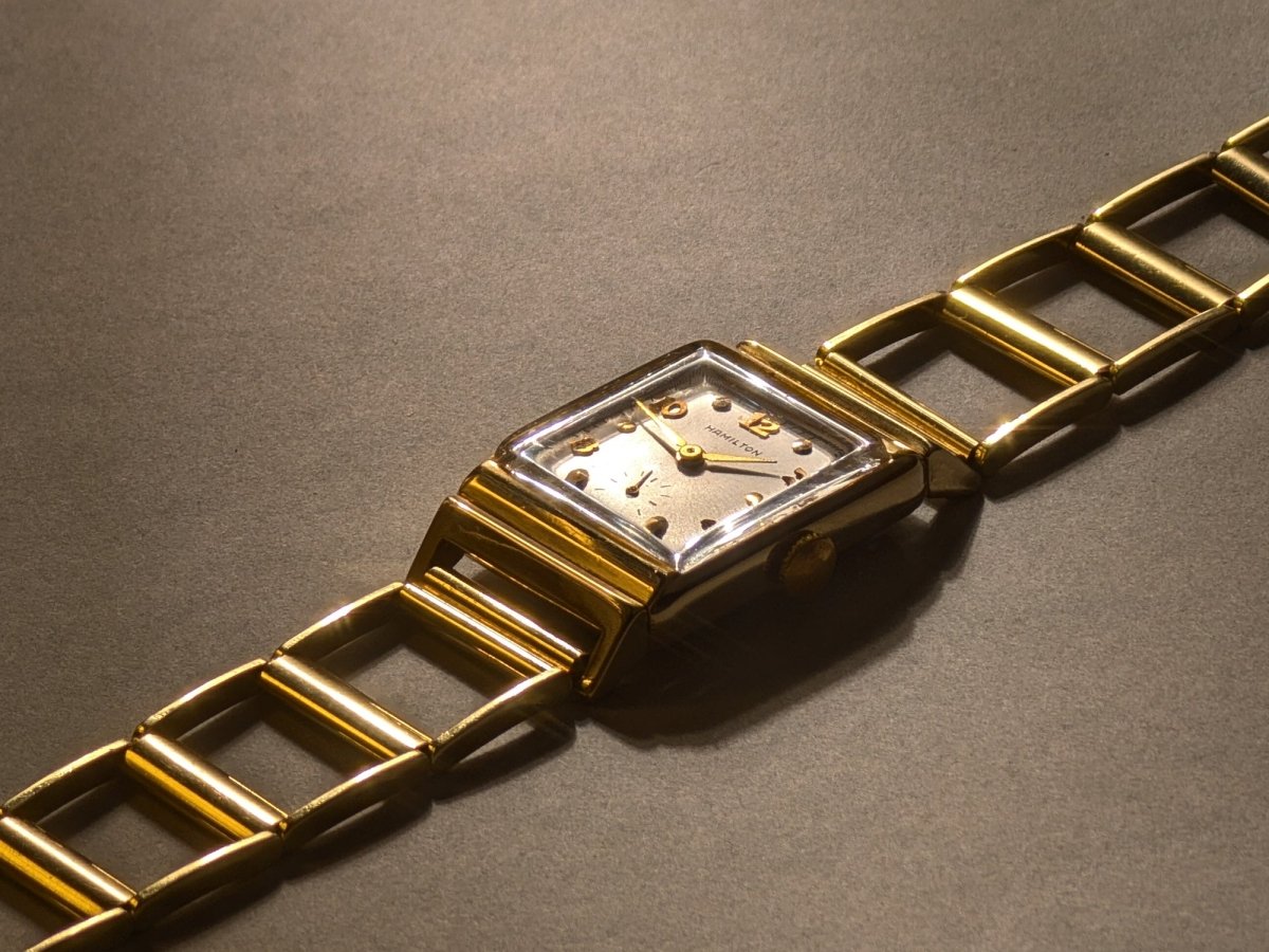 Hamilton Tank Wesley - B 14k Gold Mid Century Wristwatch
