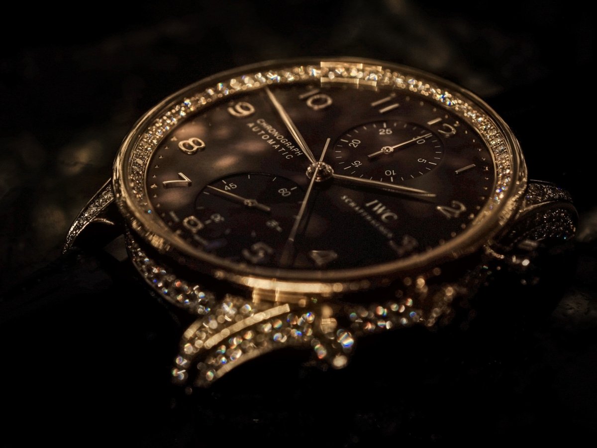IWC Portuguese Chronograph White Gold Diamonds IW371475 Wristwatch