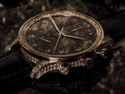 IWC Portuguese Chronograph White Gold Diamonds IW371475 Wristwatch
