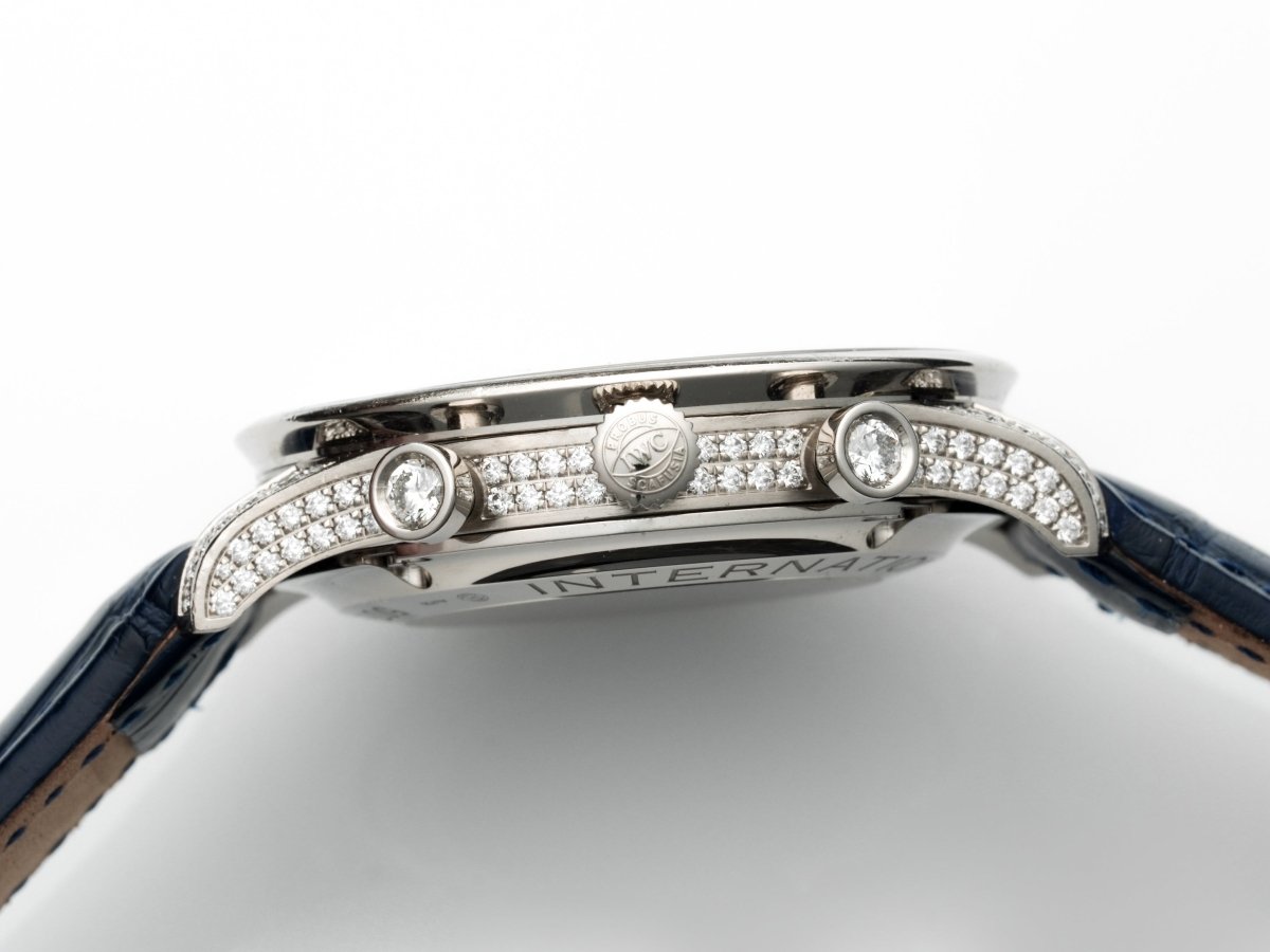 IWC Portuguese Chronograph White Gold Diamonds IW371475 Wristwatch