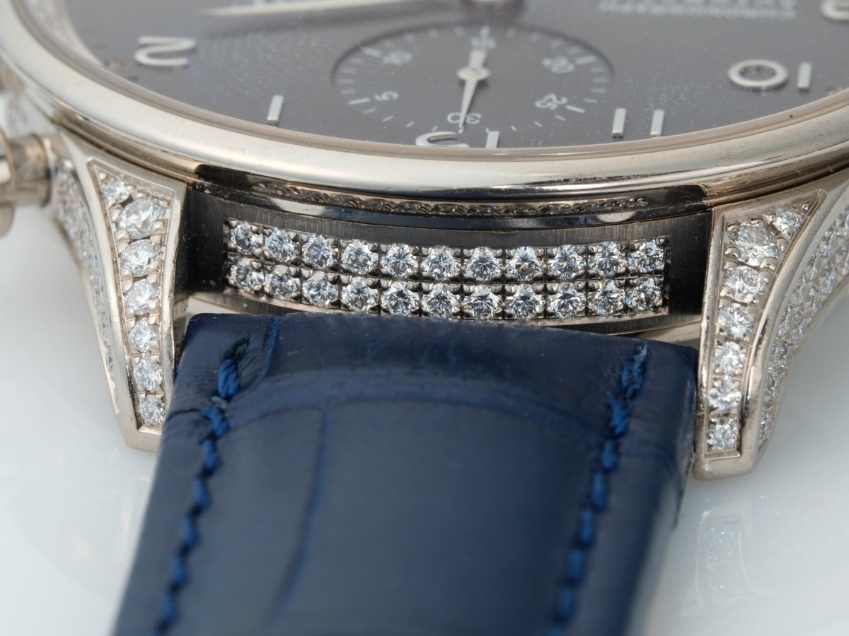 IWC Portuguese Chronograph White Gold Diamonds IW371475 Wristwatch