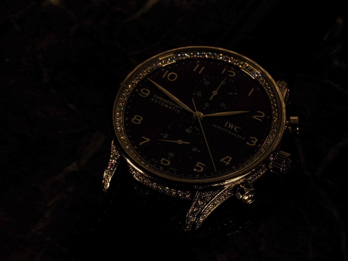 IWC Portuguese Chronograph White Gold Diamonds IW371475 Wristwatch