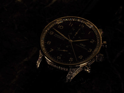 IWC Portuguese Chronograph White Gold Diamonds IW371475 Wristwatch