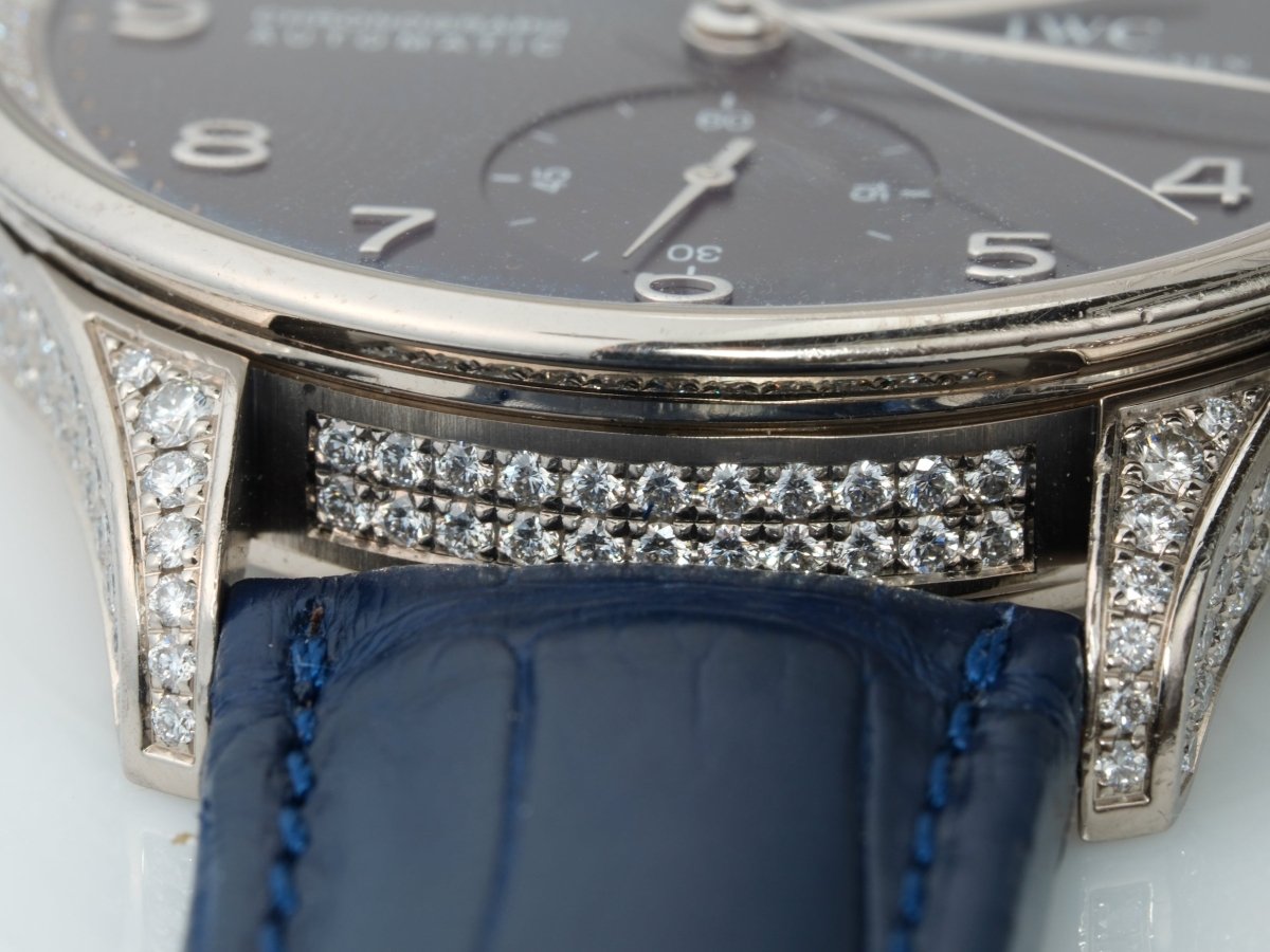 IWC Portuguese Chronograph White Gold Diamonds IW371475 Wristwatch