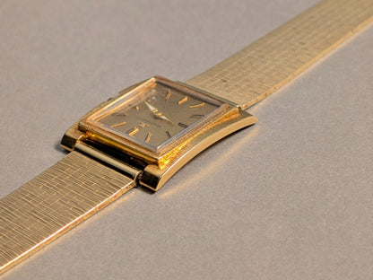 Jaeger - LeCoultre 18k Gold Bark Finish Rectangular Ref. 9006 Wristwatch