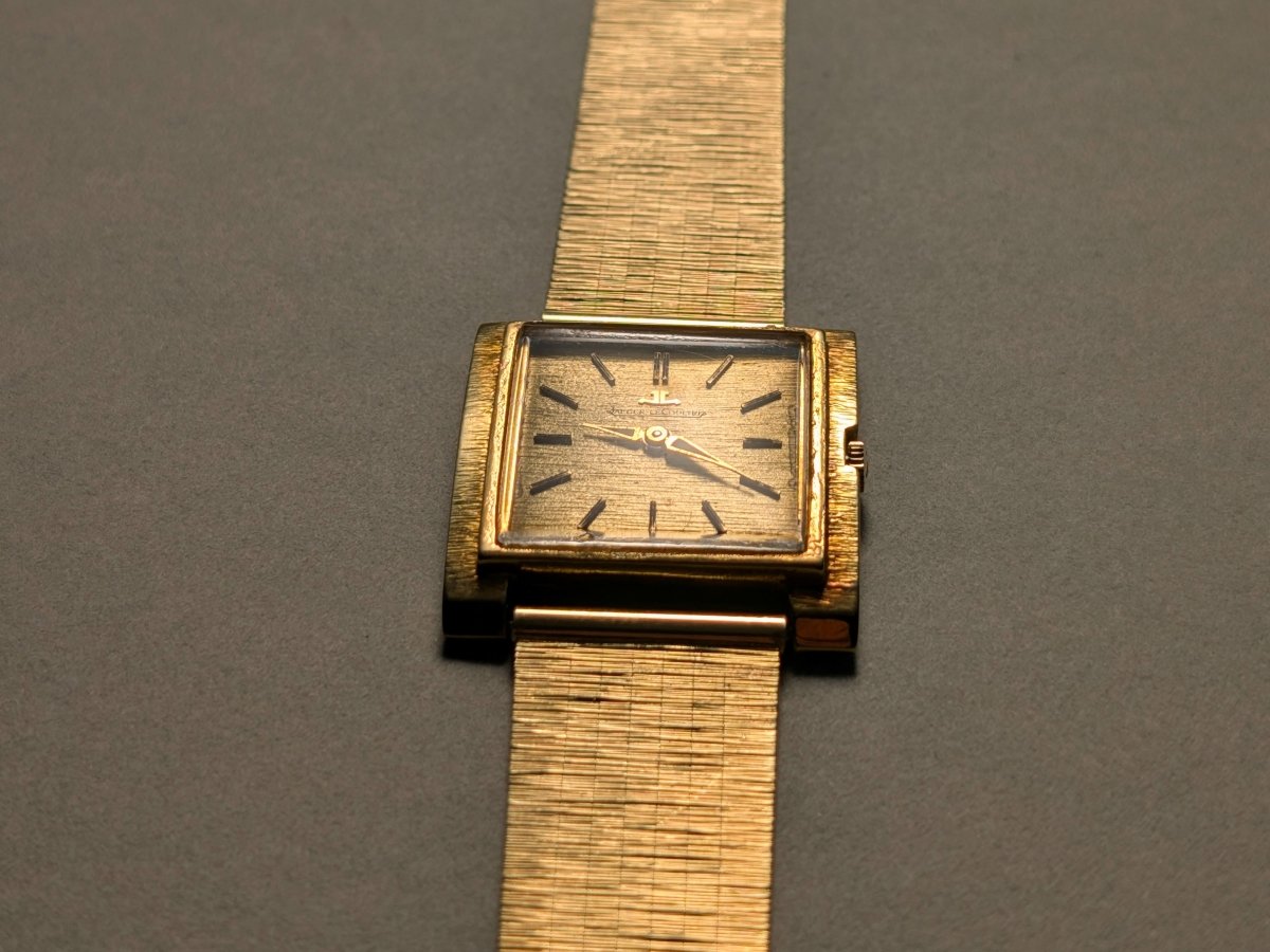 Jaeger - LeCoultre 18k Gold Bark Finish Rectangular Ref. 9006 Wristwatch