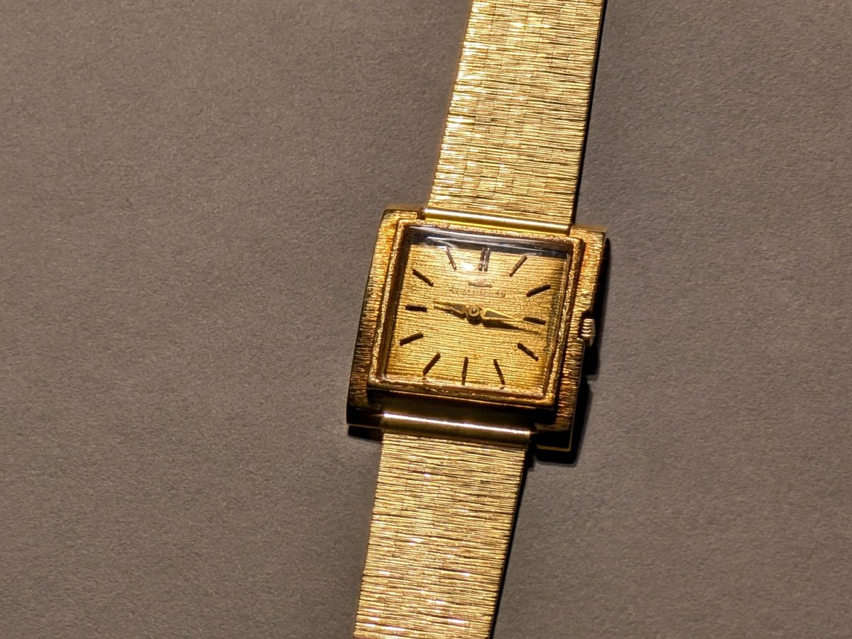 Jaeger - LeCoultre 18k Gold Bark Finish Rectangular Ref. 9006 Wristwatch