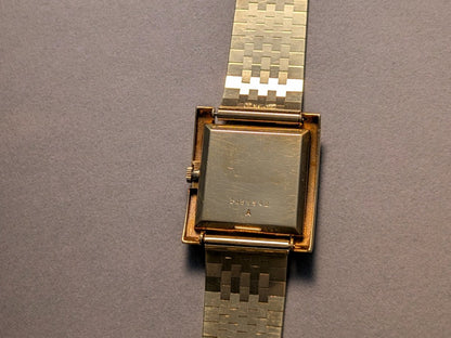 Jaeger - LeCoultre 18k Gold Bark Finish Rectangular Ref. 9006 Wristwatch