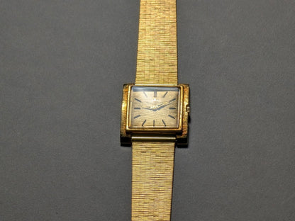 Jaeger - LeCoultre 18k Gold Bark Finish Rectangular Ref. 9006 Wristwatch