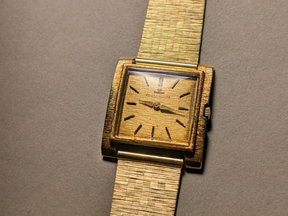 Jaeger - LeCoultre 18k Gold Bark Finish Rectangular Ref. 9006 Wristwatch