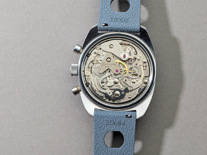 Junghans Olympic Bi - Compax Chronograph Blue Grey Valjoux 7733 Wristwatch