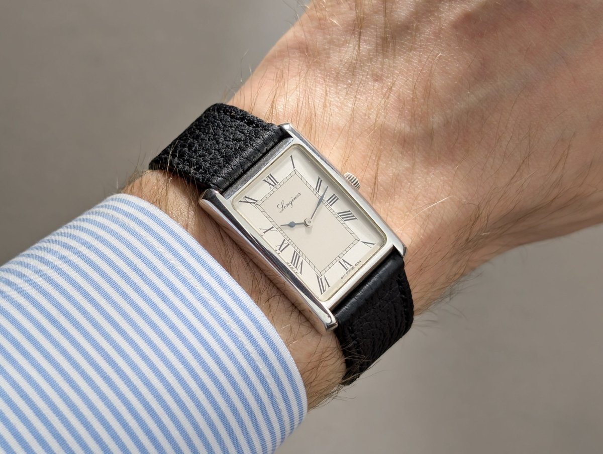 Longines Tank Ref. 5174 150th Anniversary Sterling Silver Wristwatch