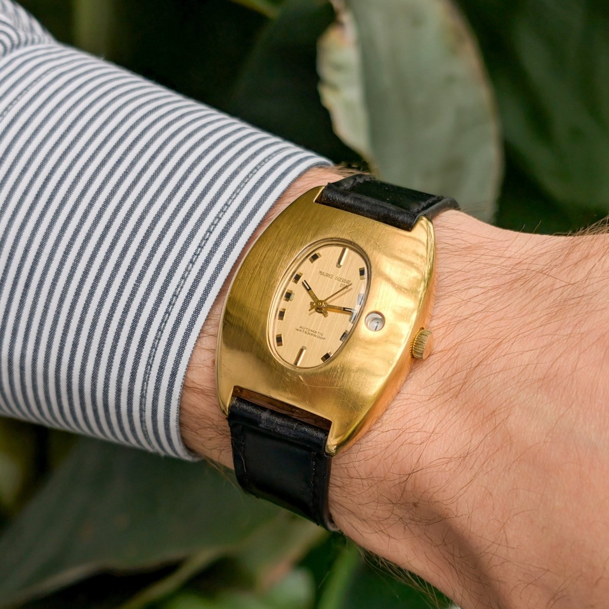 Maurice Guerdat Spyhole Offset Date Automatic Wristwatch