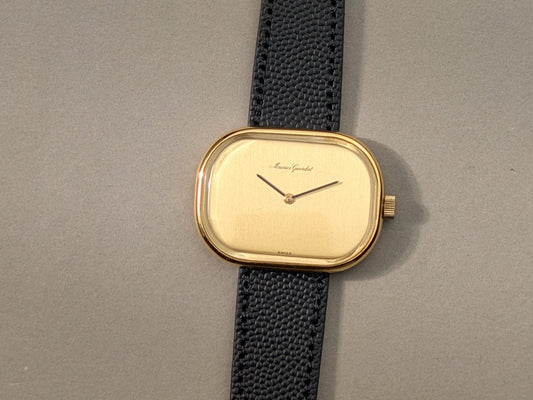 Maurice Guerdat TV - shaped Gold Plated Watch 70s Wristwatch