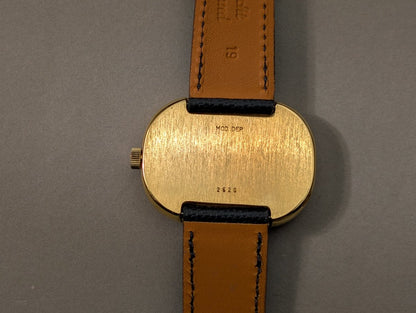 Maurice Guerdat TV - shaped Gold Plated Watch 70s Wristwatch