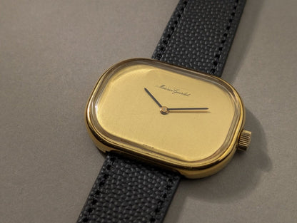 Maurice Guerdat TV - shaped Gold Plated Watch 70s Wristwatch