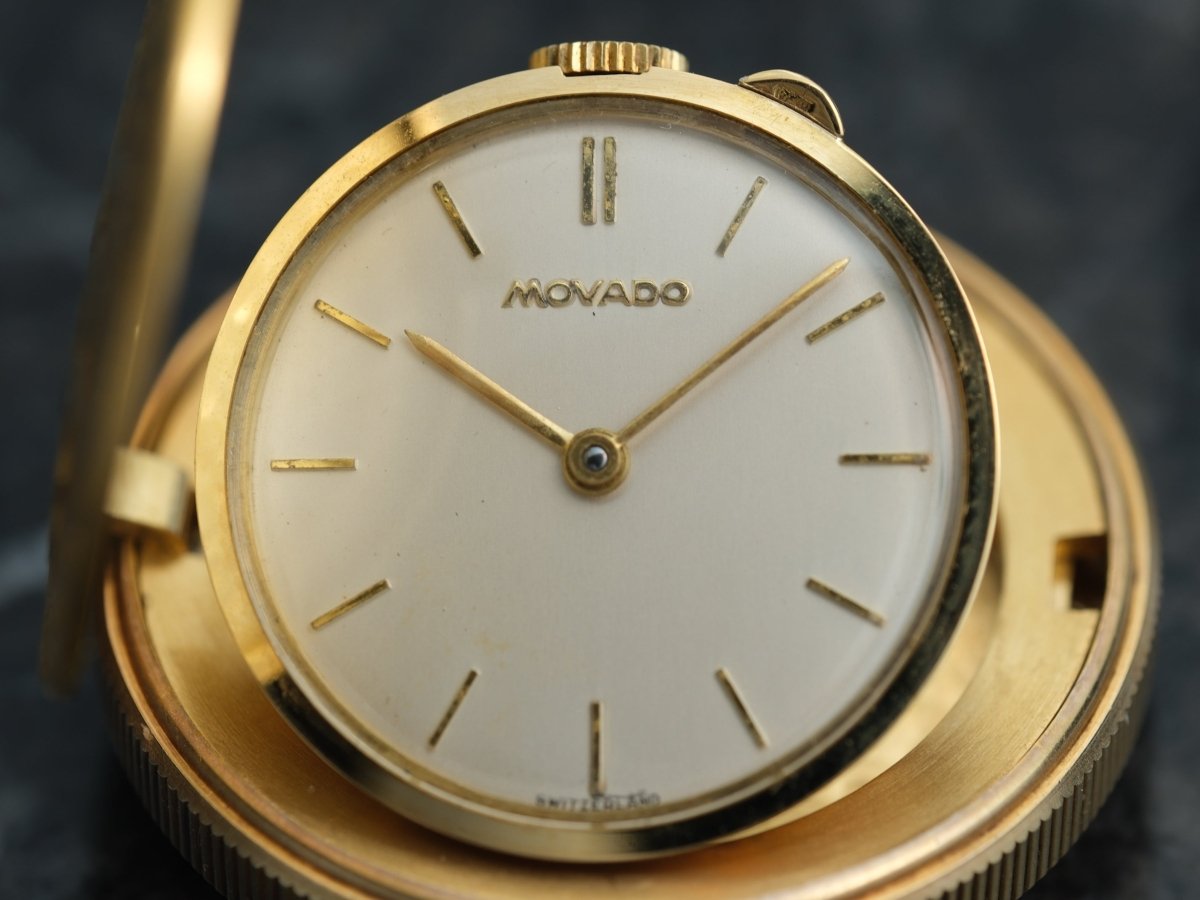 Movado Saint Christopher Coin Watch Yellow Gold Clock