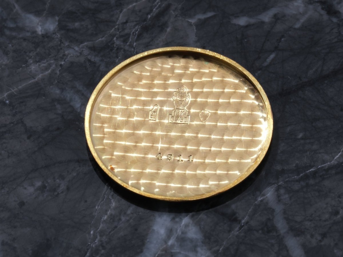 Movado Saint Christopher Coin Watch Yellow Gold Clock