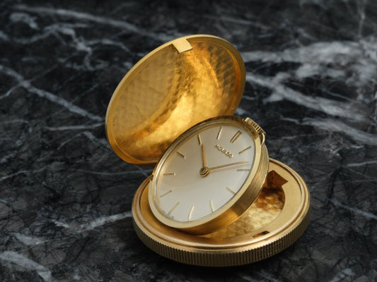 Movado Saint Christopher Coin Watch Yellow Gold Clock