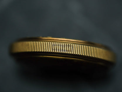 Movado Saint Christopher Coin Watch Yellow Gold Clock