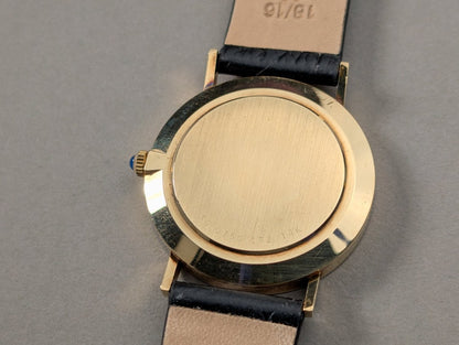 Movado Zenith Museum 14k Gold Blue Dial Manual Wristwatch