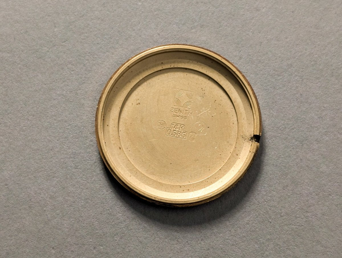 Movado Zenith Museum 14k Gold Blue Dial Manual Wristwatch